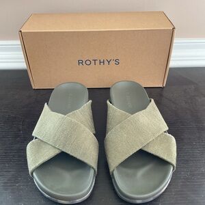 Rothy's The Weekend Slide Olive Green